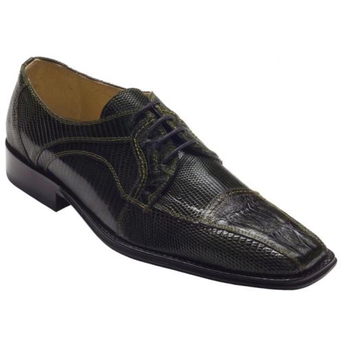 David X "Cuomo" Olive Genuine Crocodile / Lizard Shoes